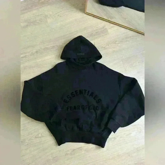 Fear of God ESSENTIALS Black Bonded Hoodie - Picture 5 of 5